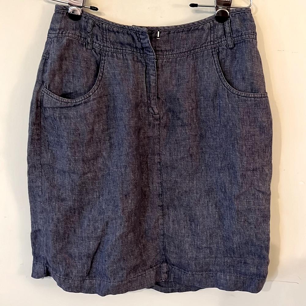 Kasper 100% Linen Skirt Sz 12P Pockets